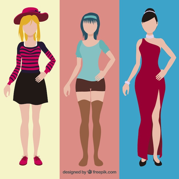 Gratis vector modieuze vrouwen