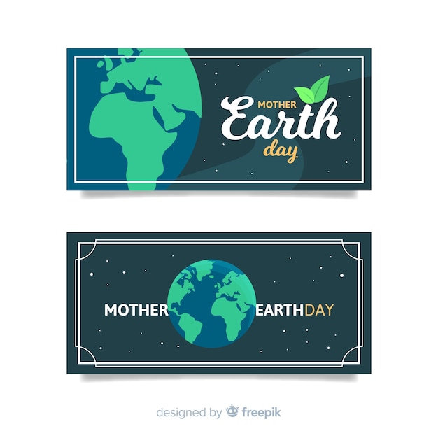 Gratis vector moeder aarde dag banners