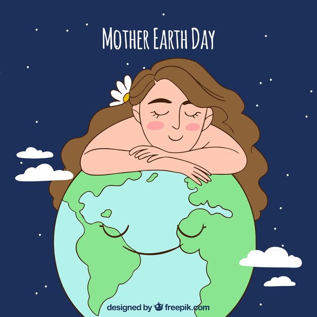 Moeder aarde dag hand getrokken achtergrond
