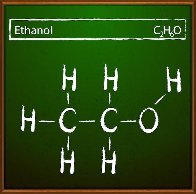 Gratis vector molecuulformule van ethanol