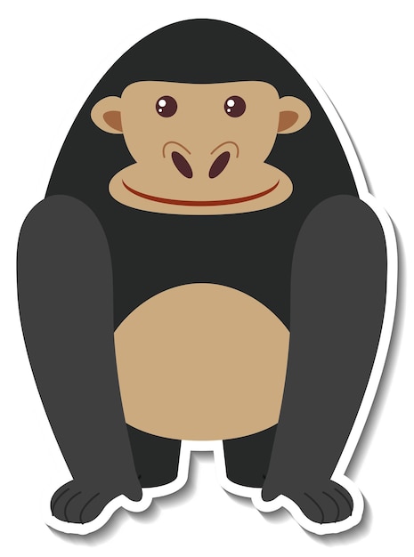 Mollige gorilla dieren cartoon sticker