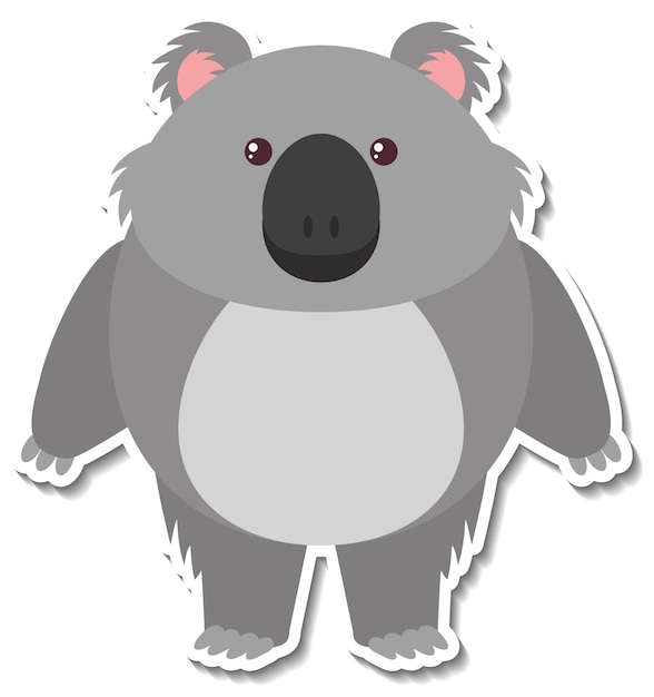 Gratis vector mollige koala dieren cartoon sticker