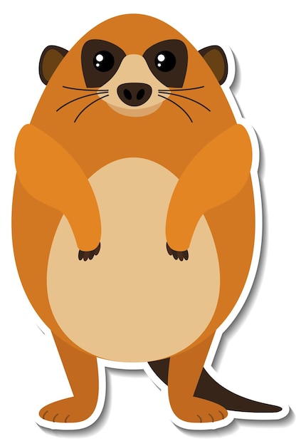 Mollige meerkat dieren cartoon sticker