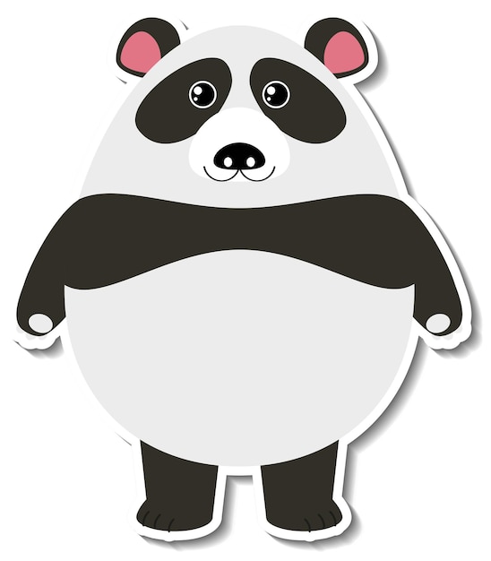 Mollige panda dieren cartoon sticker