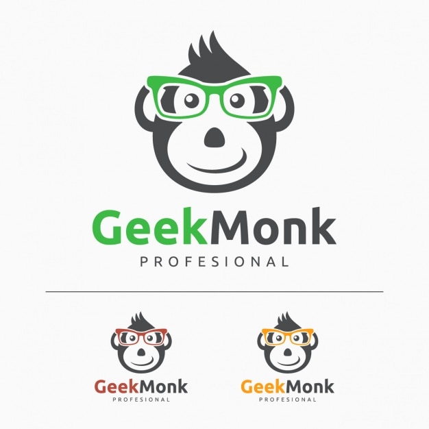 Gratis vector monkey gezicht logo template