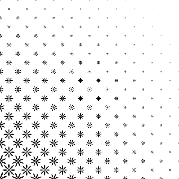 Monochromatische geometrische gestileerde bloempatroon - abstracte bloemen vector achtergrond grafisch ontwerp