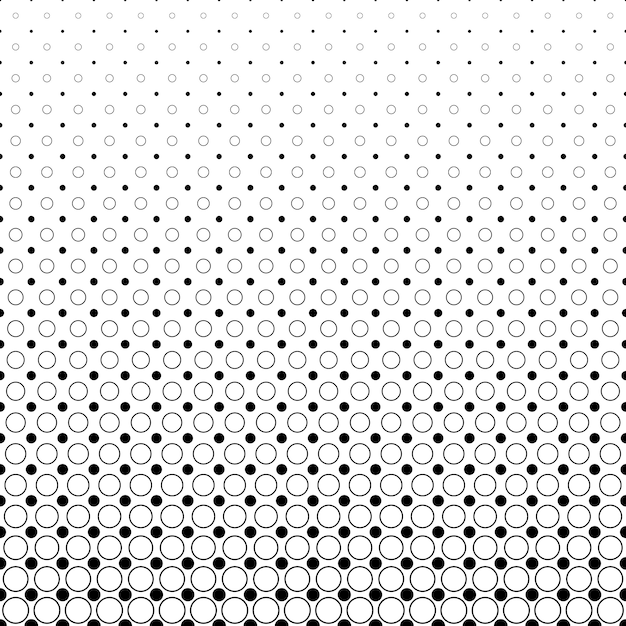 Monochrome abstracte cirkel patroon achtergrond - zwart-wit geometrische vector ontwerp van punten en cirkels