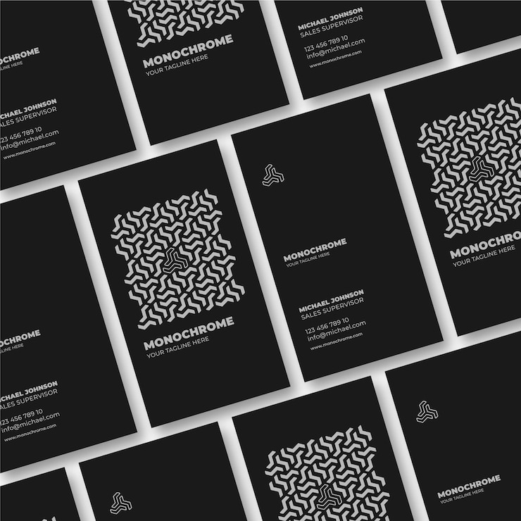 Gratis Vector monochrome visitekaartjes instellen