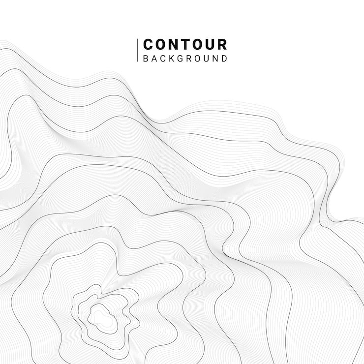 Gratis Vector monochroom abstracte contour lijnen collectie