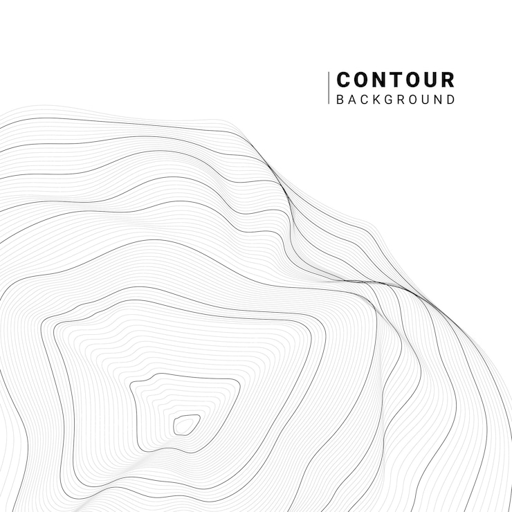 Gratis Vector monochroom abstracte contour lijnen collectie
