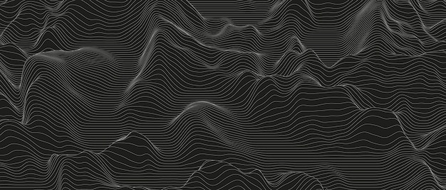 Monochroom geluidslijn golven abstracte achtergrond
