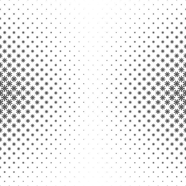 Monochroom geometrisch gestileerde bloempatroon - vector achtergrond illustratie van gebogen vormen