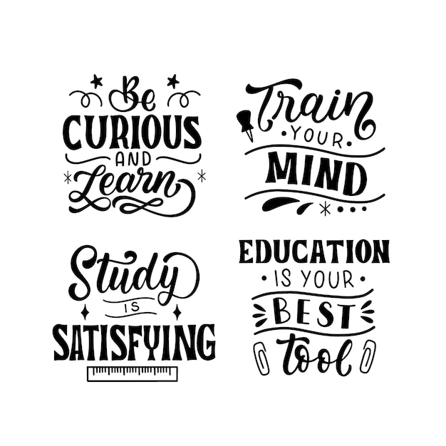 Gratis vector monochroom onderwijs stickers collectie