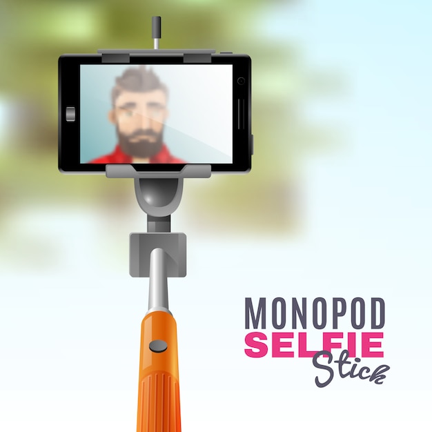 Gratis vector monopod selfie illustratie