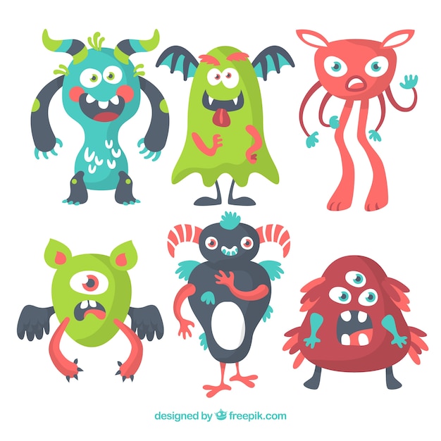 Gratis vector monster ingesteld