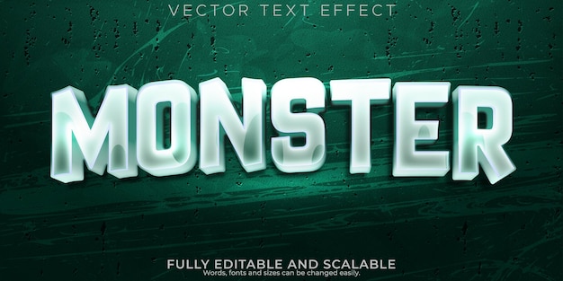 Gratis vector monster-teksteffect bewerkbare enge en horror-tekststijl