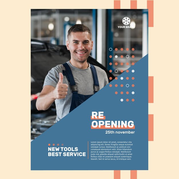 Monteur advertentie poster sjabloon