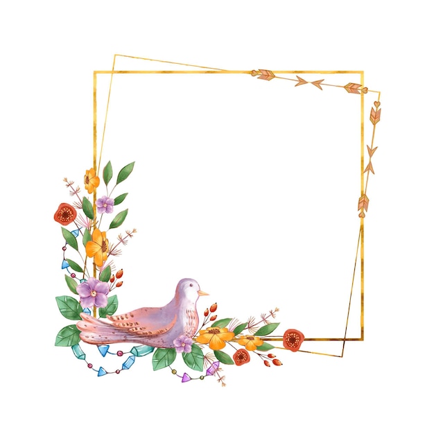 Mooi aquarel boho frame