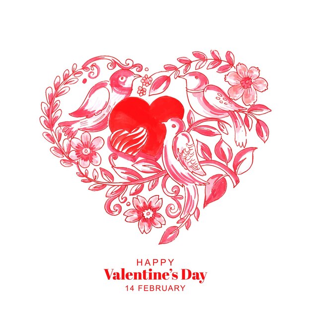 Mooi artistiek hartvorm Valentijnsdag kaartontwerp