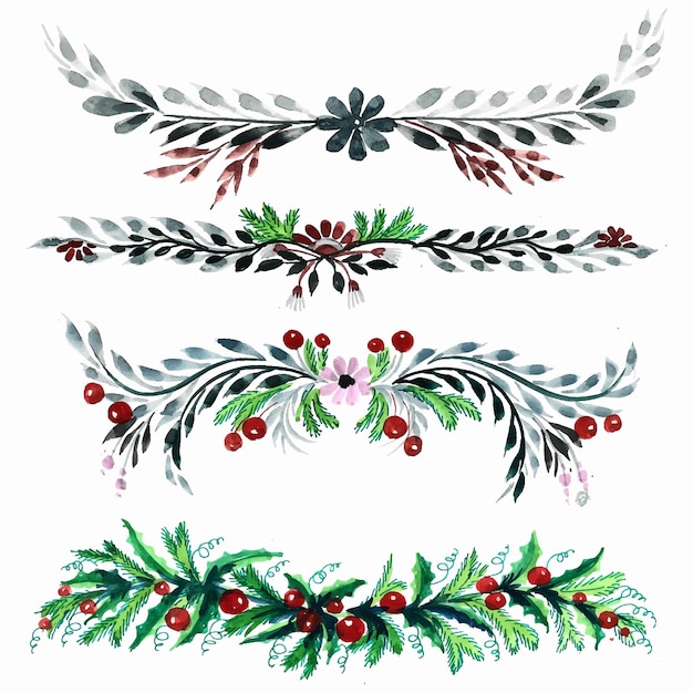 Gratis vector mooi artistiek kerstblad krans decorontwerp