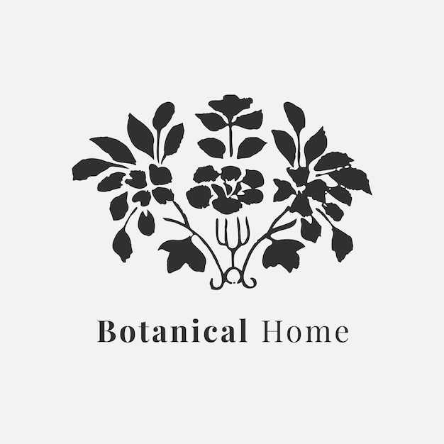 Mooi blad logo vector sjabloon voor botanische branding in zwart