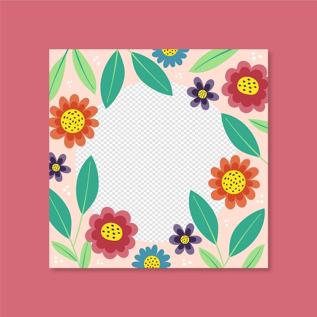 Gratis vector mooi bloemen facebook frame