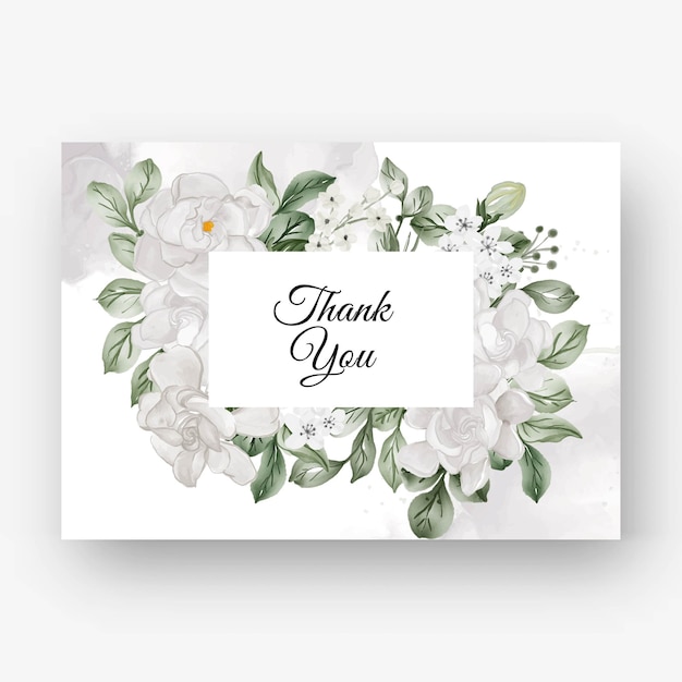 Gratis vector mooi bloemenframe voor bruiloft met gardenia witte bloem