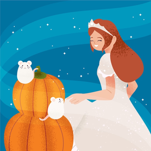 Gratis vector mooi cinderella-prinsesconcept