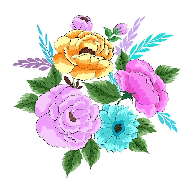 Gratis vector mooi decoratief bos bloemen kaartontwerp