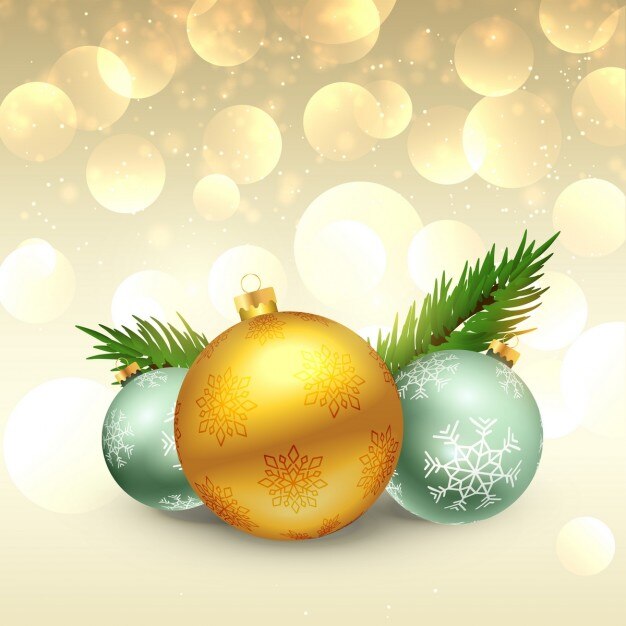 mooi festival groet van Kerstmis met realistische ballen en fir bladeren