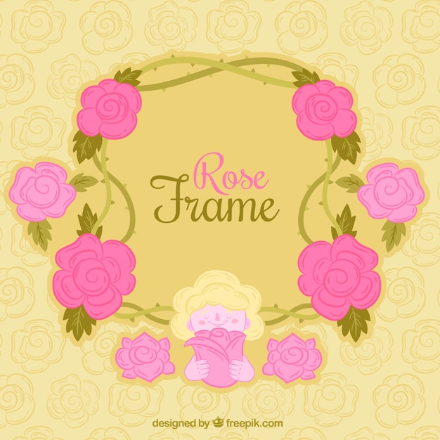 Mooi frame gemaakt van roze bloemen