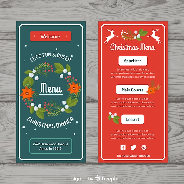 Mooi kerstmenu ontwerp