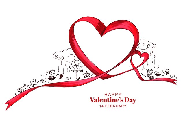 Mooi lint hart Valentijnsdag kaart ontwerp