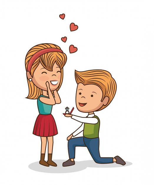 Gratis vector mooi paar valentijnsdag