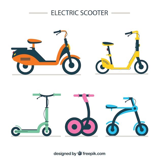 Gratis vector mooi pak moderne scooters