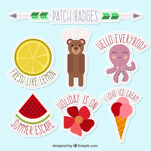 Gratis vector mooi patch badges