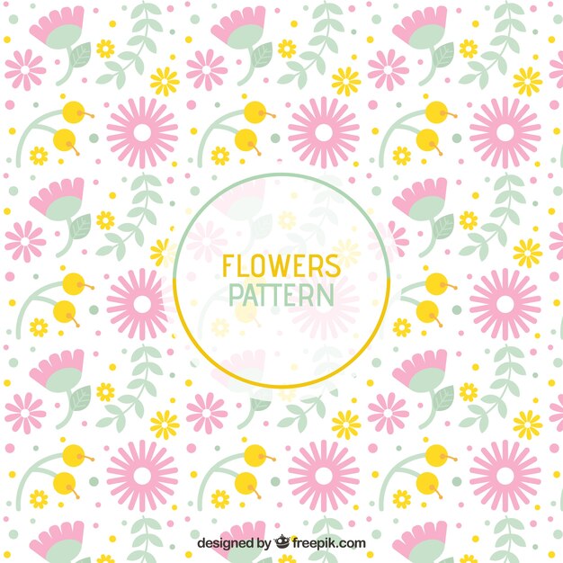 Mooi patroon met bloemen in pastel kleuren