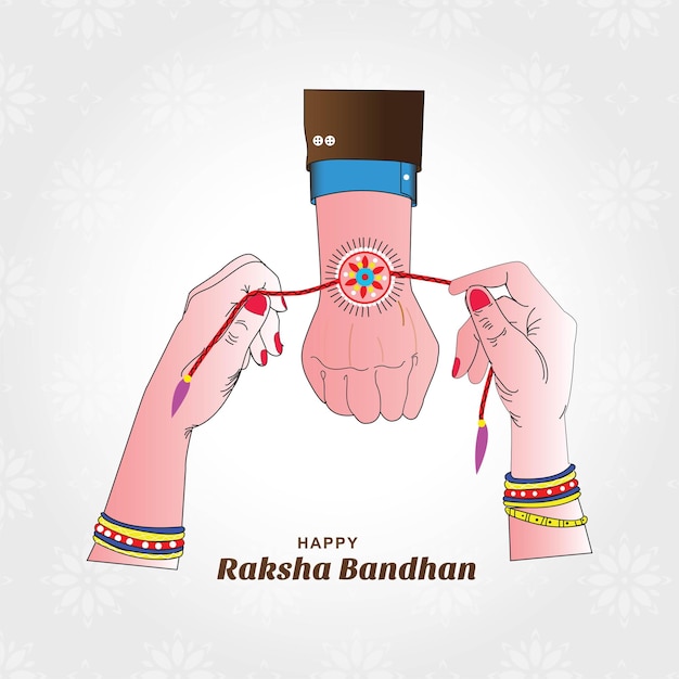 Gratis vector mooi raksha bandhan-vieringskaartontwerp