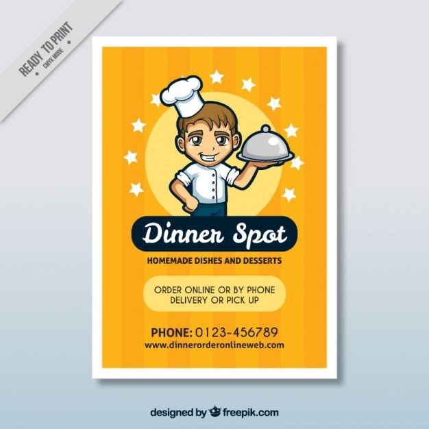 Gratis vector mooi restaurant brochure