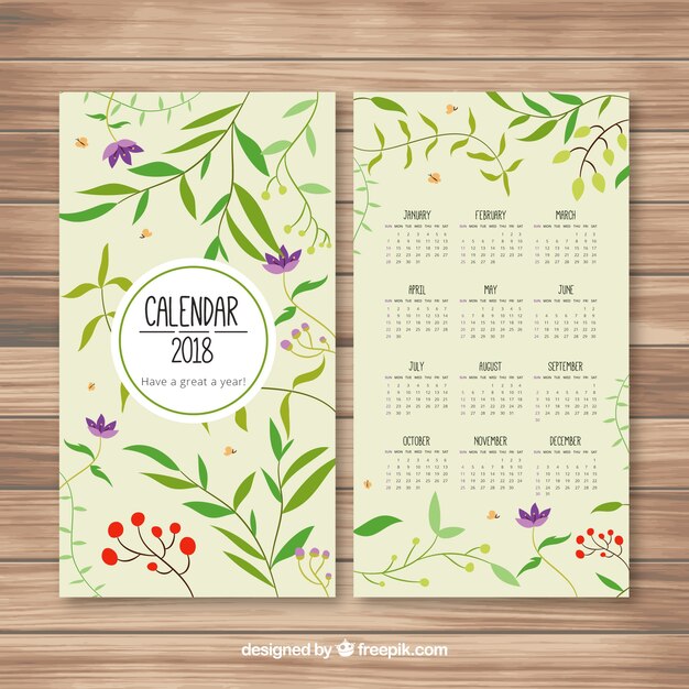 Gratis vector mooie 2018 kalender