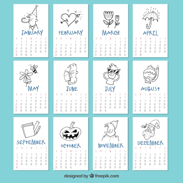 Gratis vector mooie 2018 kalender