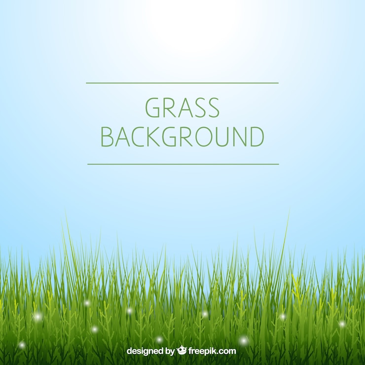 Gratis Vector mooie achtergrond met groene gras en glanzende vormen