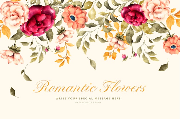 Gratis vector mooie achtergrond met romantische bloemen