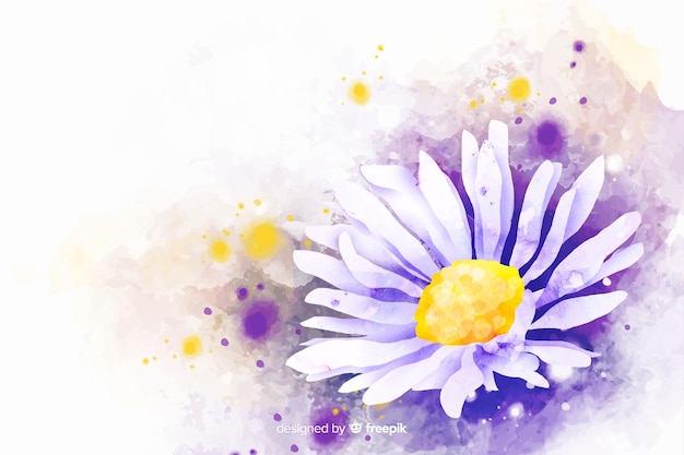 Gratis vector mooie aquarel daisy bloem achtergrond