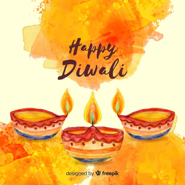 Mooie aquarel diwali achtergrond