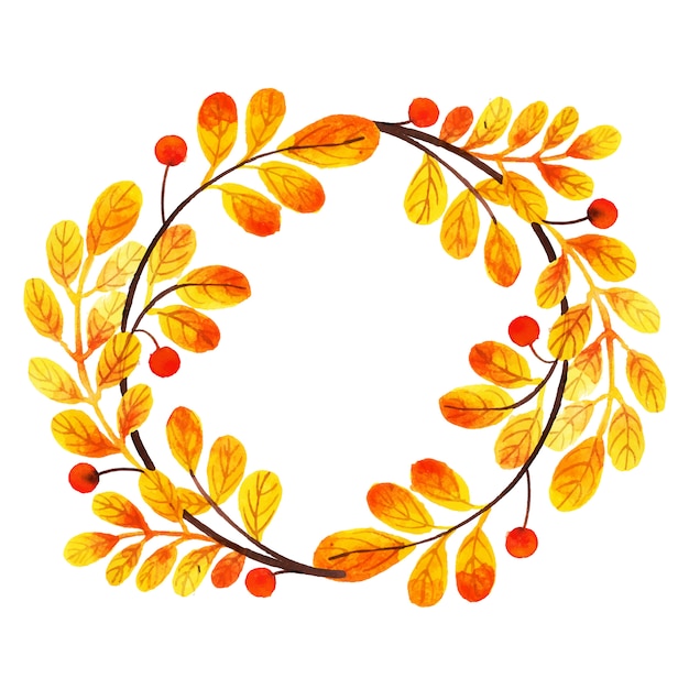 Gratis vector mooie aquarel herfst bladeren frame