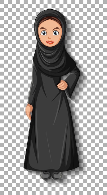 Gratis vector mooie arabische dame stripfiguur