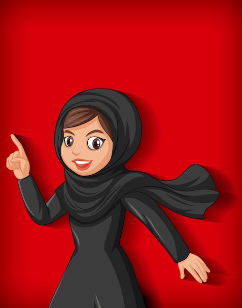 Gratis vector mooie arabische dame stripfiguur