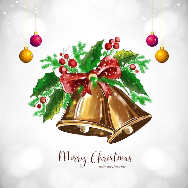 Mooie artistieke kerst decoratieve klokken kaart achtergrond