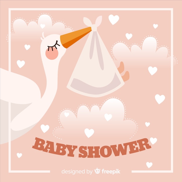 Gratis vector mooie baby douchemalplaatje